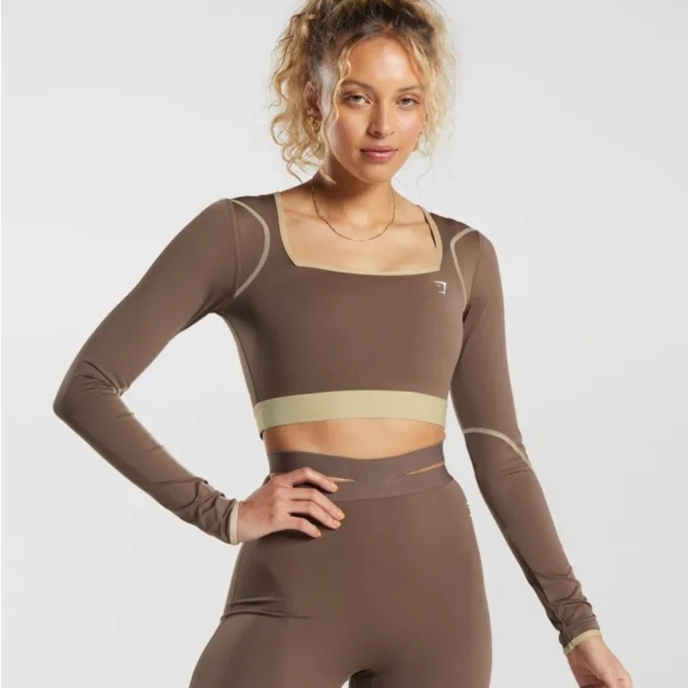 Gymshark long sleeve 2 tone crop